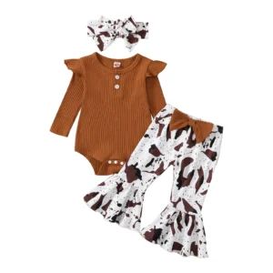 Girl's Romper & Pants--0-12 Mo.