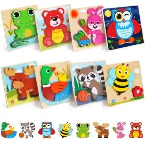 Wooden Animal Puzzles--8 Pack