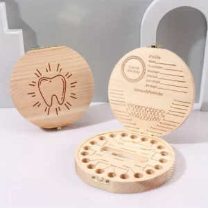 Wooden Baby Tooth Storage Box