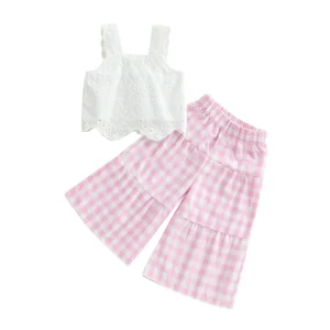 Toddler Girl Summer  Wide Leg 2Pcs Pants Set