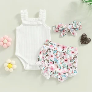 Infant Girls Shorts Set w/Hairband