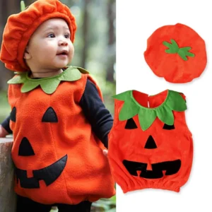 Baby Pumpkin Romper with Hat