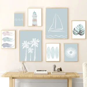 Blue & White Canvas Prints Room Decor