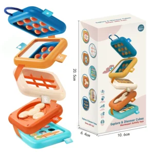 Sensory Folding Activity Cube Montessori Toys with Fine Motor Skills Travel Busy Board Busy Cube Gifts for Baby Kid Gift Toddler