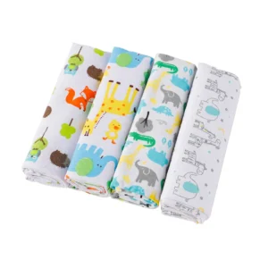 100% Cotton Muslin Baby Swaddle Wrap--4Pcs