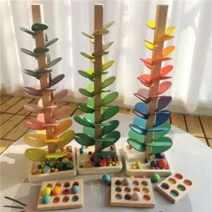 Sounding Trees Wooden Petals Assembly and  Marble Run Balls
