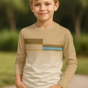 Kids Clothes Boys Tshirt Long Sleeve 3D Striped Print Kids Spring Fall Clothes Casual Simplicity O-Neck Children's Clothing Tops