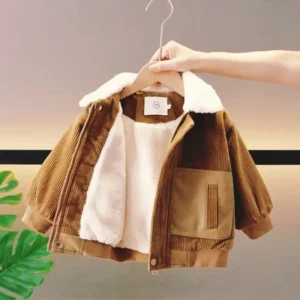 Boys Plush Warm Corduroy Jacket