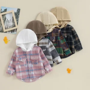 Flannel Plaid Hooded Shacket