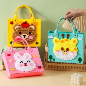 Children Beginner DIY Felt Animal Bag Craft Kit