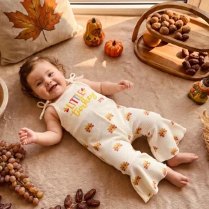 Baby/Toddler Girls Sleeveless Thanksgiving Jumpsuit